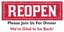 Picture of 4ft x 8ft - Banner - We Are Re-Opened - 01 