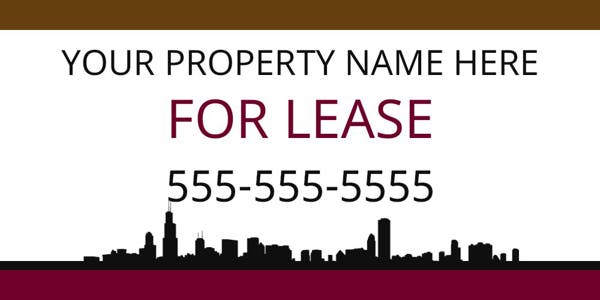 Picture of 3ft x 6ft - Banner - For Lease - 10