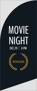 Picture of 6ft x 2ft - Feather Flag - Movie Night - 01