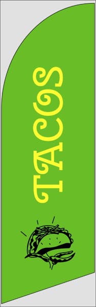Picture of 8ft x 2ft - Feather Flag -  Taco - 01