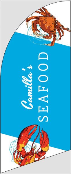 Picture of 6ft x 2ft - Feather Flag -  Seafood - 05