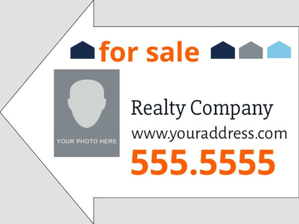 Picture of 16.75" x 22.75" - Yard Sign - Arrow Shaped - 39