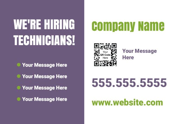 Picture of 12" x 18" - Car Magnet - Now Hiring - 02