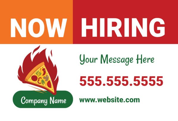 Picture of 12" x 18" - Car Magnet - Now Hiring - 04