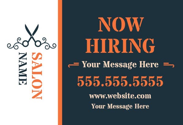 Picture of 12" x 18" - Car Magnet - Now Hiring - 11