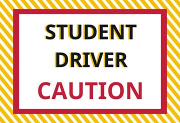 Picture of 12" x 18" - Car Magnet - Student Driver - 02
