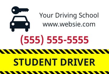 Picture of 12" x 18" - Car Magnet - Student Driver - 03