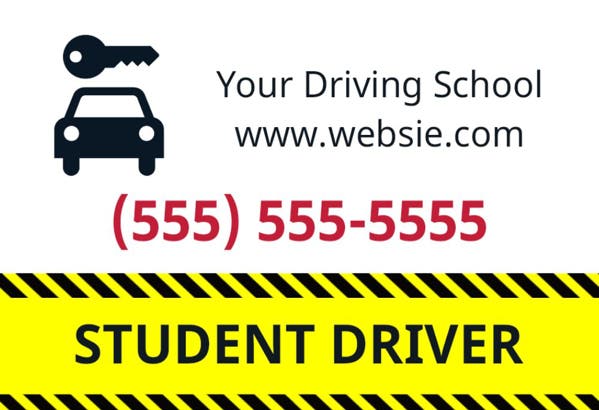 Picture of 12" x 18" - Car Magnet - Student Driver - 03