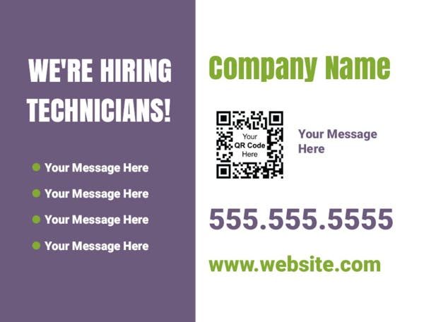 Picture of 18" x 24" - Car Magnet - Now Hiring - 04