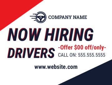 Picture of 18" x 24" - Car Magnet - Now Hiring - 11