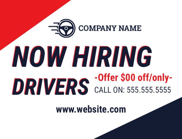 Picture of 18" x 24" - Car Magnet - Now Hiring - 11