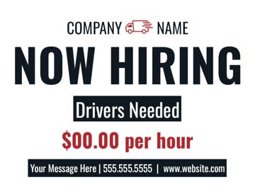Picture of 18" x 24" - Car Magnet - Now Hiring - 12