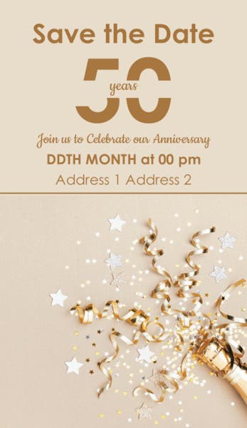 Picture of Save The Date - Anniversary Party  - Business Card Magnet